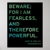 Frankenstein Book Quote Poster (Voorkant)