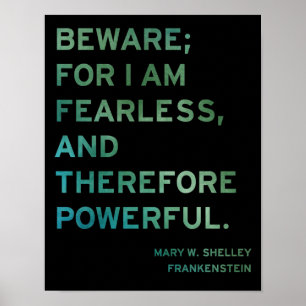 Frankenstein Book Quote Poster