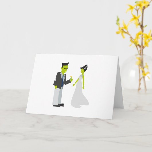 Frankenstein & Bride Kaart (Gele Bloem)