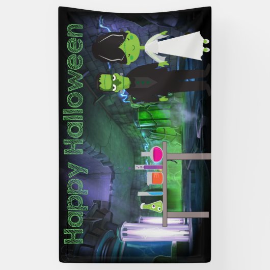 Frankenstein & Bride Spandoek (Verticaal)