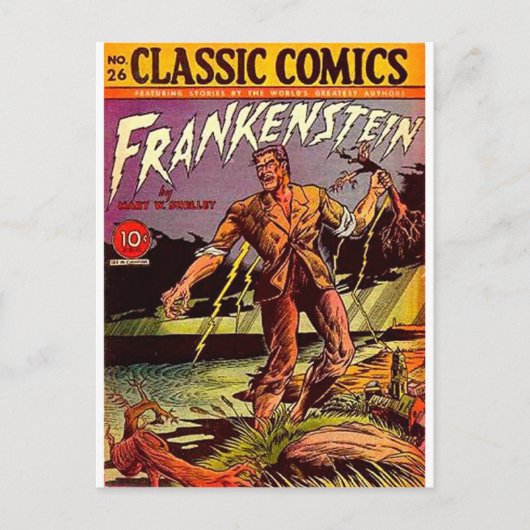 frankenstein briefkaart (Voorkant)
