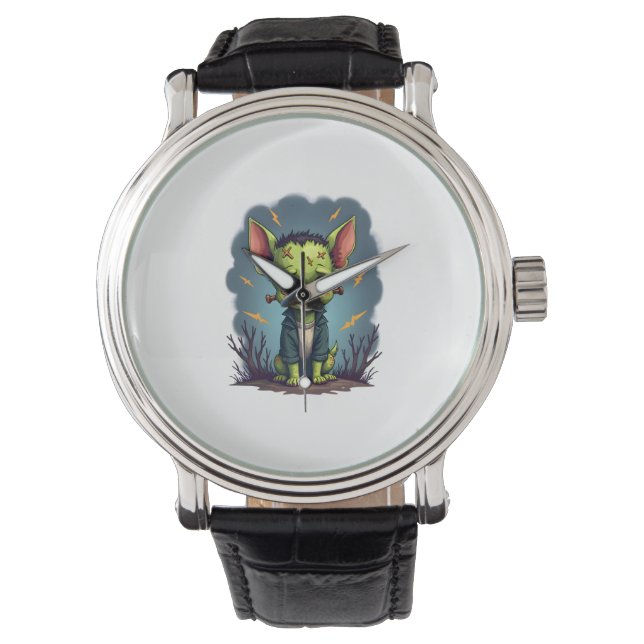 Frankenstein-Chihuahua-schok Horloge (Voorkant)