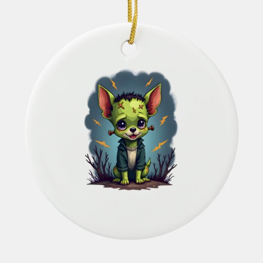 Frankenstein Chihuahua Schok Keramisch Ornament (Voorkant)