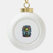 Frankenstein-Chihuahua-schok Keramische Bal Ornament (Voorkant)
