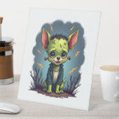 Frankenstein-Chihuahua-schok Reclamebord Met Voetstuk (Insitu)