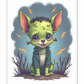 Frankenstein-Chihuahua-schok Sticker (Voorkant)