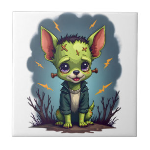 Frankenstein Chihuahua Schok Tegeltje