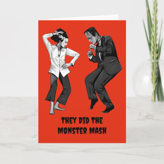 Frankenstein Dansende Halloween Kaart (Voorkant)