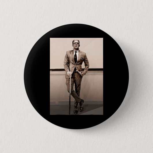 Frankenstein Dapper Frankenstein Monster in pak H Ronde Button 5,7 Cm (Voorkant)