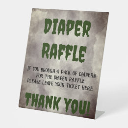 Frankenstein Diaper Raffle Reclamebord Met Voetstuk
