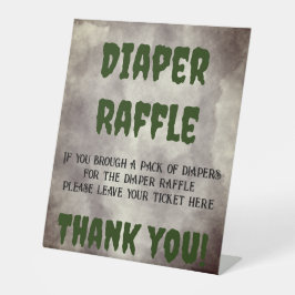 Frankenstein Diaper Raffle Reclamebord Met Voetstuk