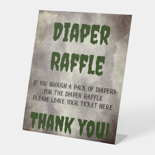 Frankenstein Diaper Raffle Reclamebord Met Voetstuk (Voorkant)