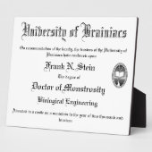 Frankenstein diploma display fotoplaat (Zijkant)