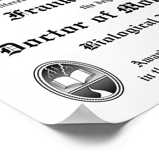 Frankenstein Diploma poster (Hoek)