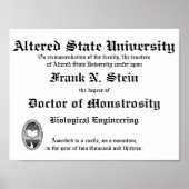 Frankenstein Diploma poster (Voorkant)
