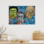 Frankenstein Dracula The Mummy Poster (Keuken)