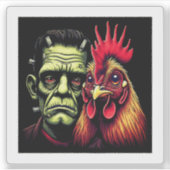 "Frankenstein & Earl" Chessy Chicken Vinyl Sticker (Voorkant)