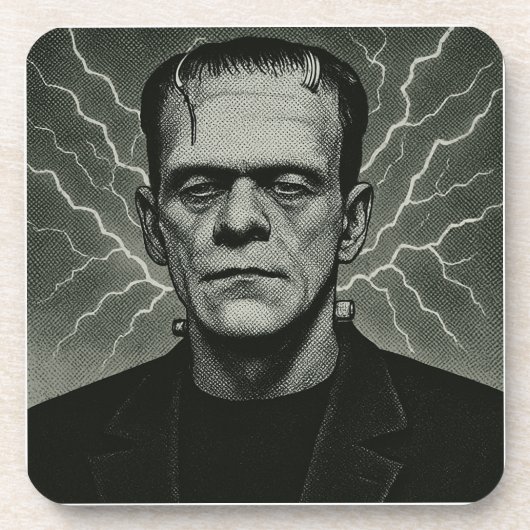 Frankenstein Electricity Art Bier Onderzetter (Voorkant)