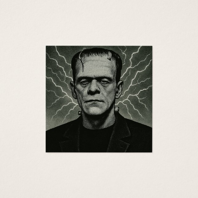 Frankenstein Electricity Art Vierkante Visitekaartjes (Voorkant)