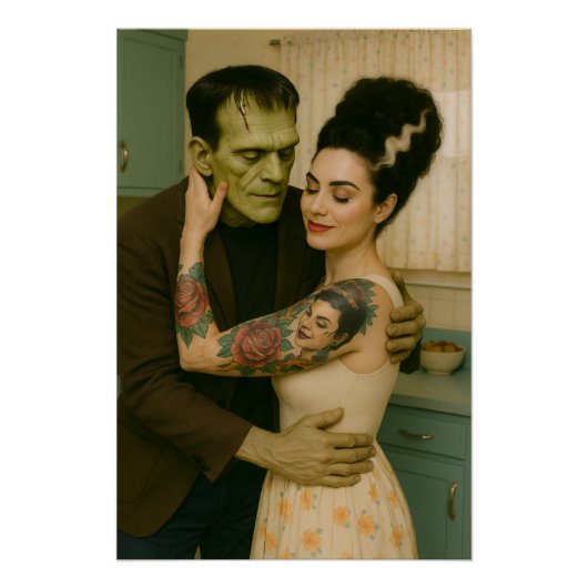 Frankenstein en Bride MCM Art Perfect Poster (Voorkant)