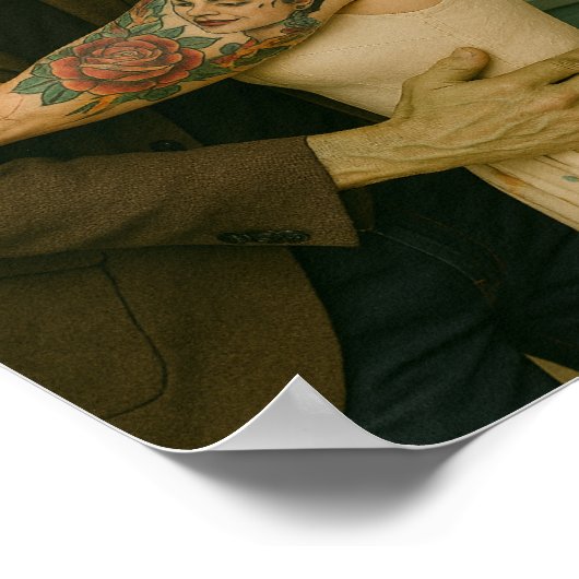 Frankenstein en Bride MCM Art Poster (Hoek)