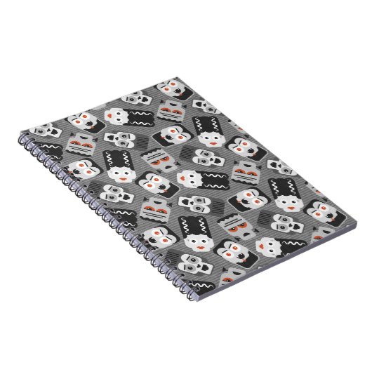 Frankenstein en griezelige vrienden - zwart, wit e notitieboek (Rechterzijde)