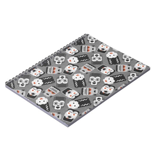 Frankenstein en griezelige vrienden - zwart, wit e notitieboek (Linkerzijde)