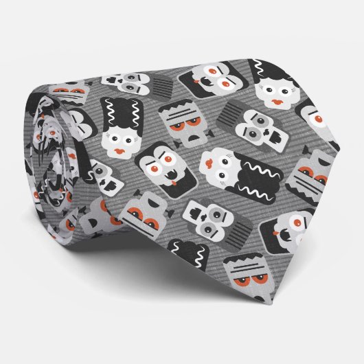 Frankenstein en griezelige vrienden - zwart, wit e stropdas (Opgerold)
