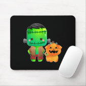 Frankenstein en pompoen hond Halloween Muismat (Met muis)