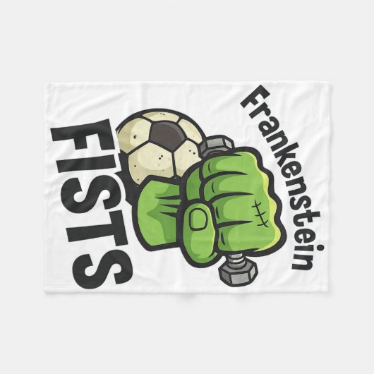 Frankenstein Fists Funny Soccer Stuff  Fleece Deken (Voorkant (Horizontaal))