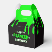 Frankenstein Gelukkige Verjaardag Halloween Groen Bedankdoosjes (Achterkant)