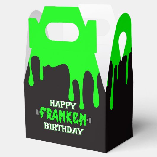 Frankenstein Gelukkige Verjaardag Halloween Groen Bedankdoosjes (Geopend)
