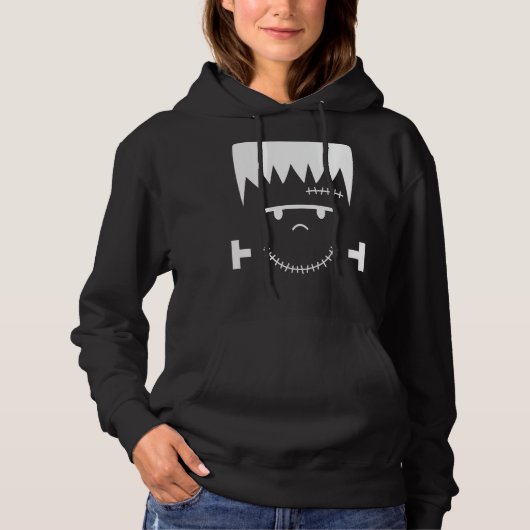 Frankenstein gezicht grappig Halloween kostuum Hoodie (Voorkant)
