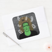 Frankenstein & Ghosts Square Sticker (Envelop)
