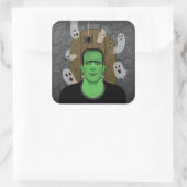 Frankenstein & Ghosts Square Sticker (Tas)