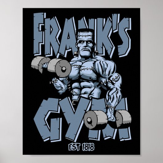 Frankenstein Gym Funny Bodybuilding Fitness Workou Poster (Voorkant)