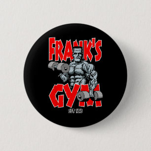 Frankenstein Gym Funny Bodybuilding Fitness Workou Ronde Button 5,7 Cm
