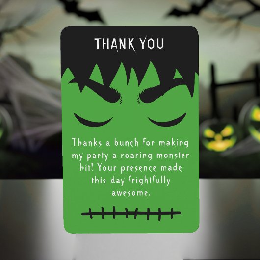 Frankenstein Halloween Baby Shower Boek Verzoek Bedankkaart