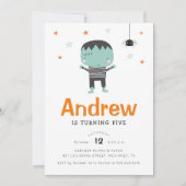 Frankenstein Halloween Birthday Kaart (Voorkant)