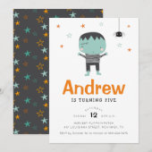 Frankenstein Halloween Birthday Kaart (Voorkant / Achterkant)