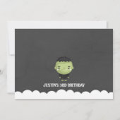Frankenstein Halloween Birthday Party Invitation Kaart (Achterkant)