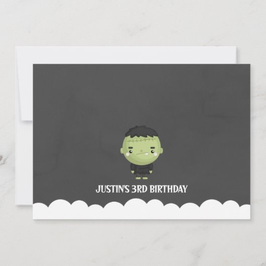 Frankenstein Halloween Birthday Party Invitation Kaart (Achterkant)