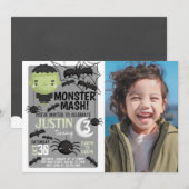 Frankenstein Halloween Birthday Party Invitation Kaart (Voorkant / Achterkant)