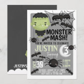 Frankenstein Halloween Birthday Party Invitation Kaart (Voorkant / Achterkant)