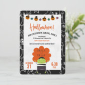 Frankenstein Halloween Birthday Party Invitation Kaart (Staand voorkant)