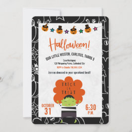 Frankenstein Halloween Birthday Party Invitation Kaart