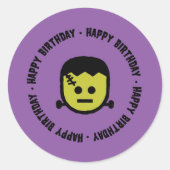 Frankenstein Halloween Birthday Stickers (Voorkant)