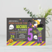 Frankenstein Halloween Birthday Uitnodiging (Staand voorkant)