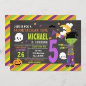 Frankenstein Halloween Birthday Uitnodiging (Voorkant / Achterkant)