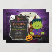 Frankenstein Halloween Birthday Uitnodiging (Voorkant / Achterkant)